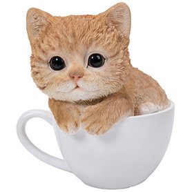 ƥåinå ȥͥ 塼/ǭʪ Teacup Kitten Tabby Cat Statue