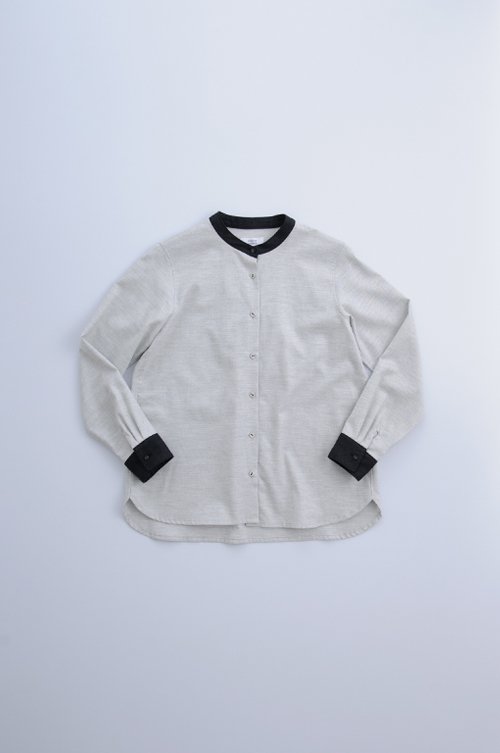 brushed cotton cleric shirt / gray