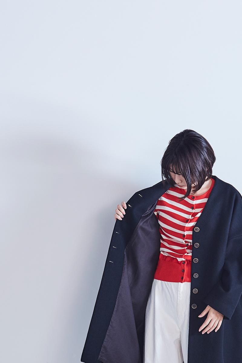 cotton wool border cardigan - atelier naruse｜Online store