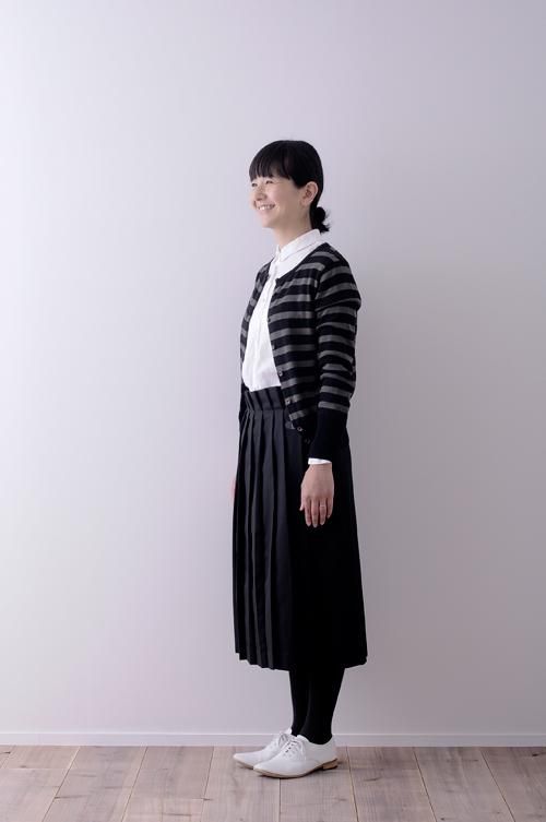 タグ付 アトリエナルセ リネン100% ショートカーディガン ブルー atelier naruse アトリエナルセ コットンニットカーディガン ＋