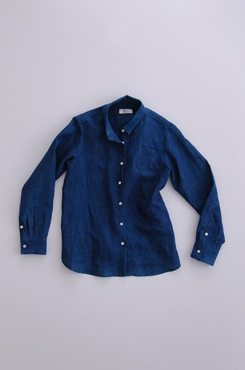 indigo linen shirt