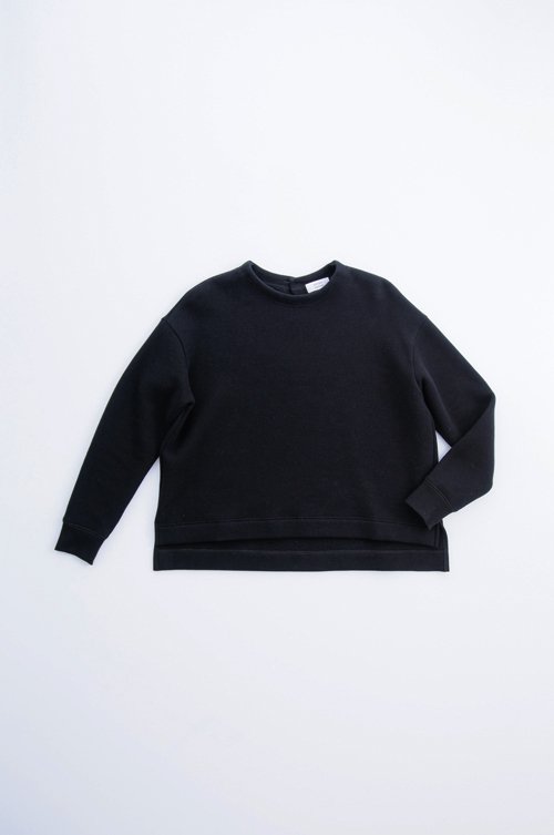 cotton fleece lining pullover / black - atelier naruse | Online store