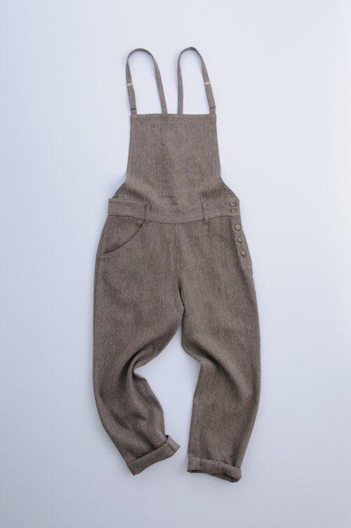 hemp wool salopette pants / brown94cm ver.
