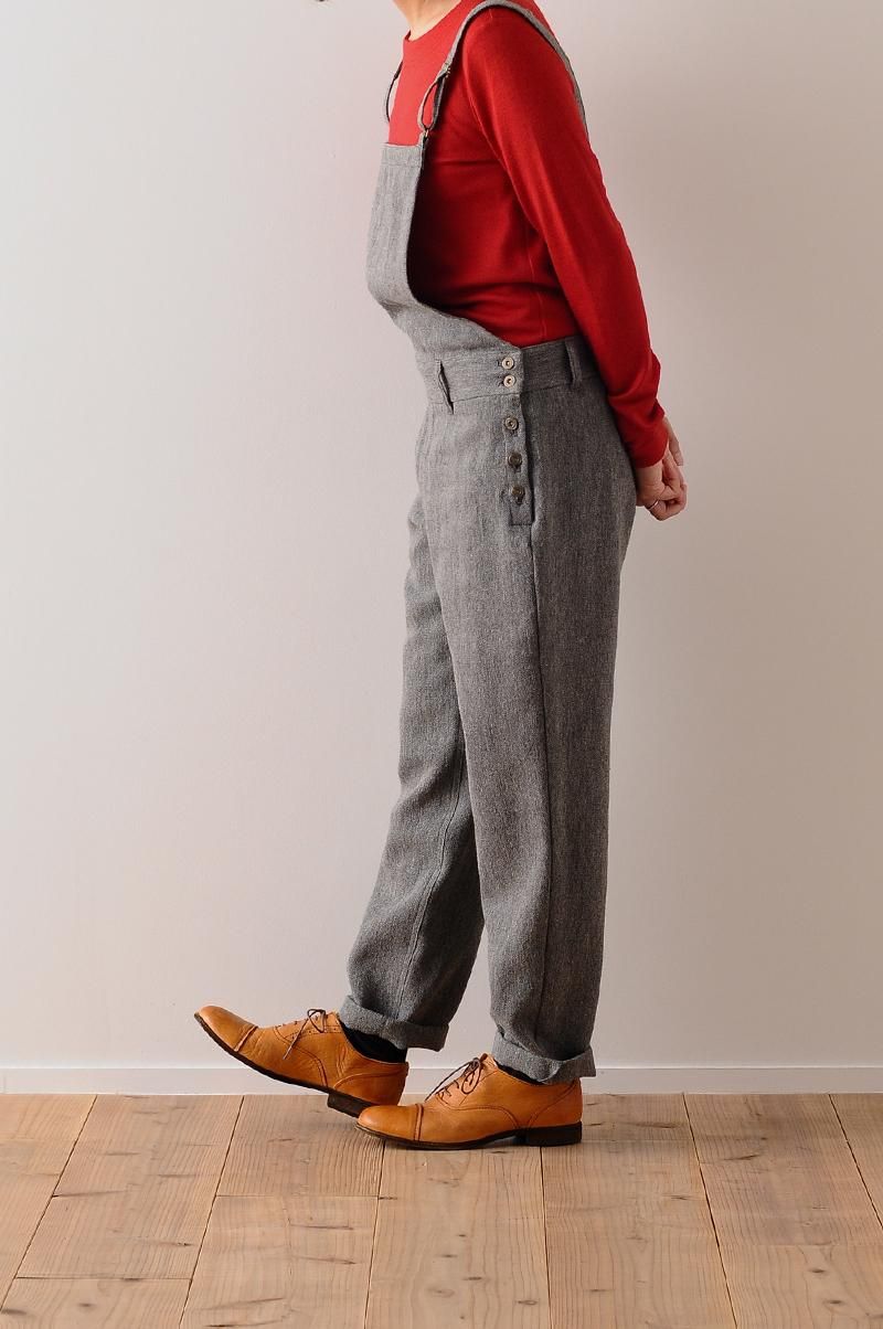 【爆買い！】 hemp wool salopette pants / black - atelier naruse｜Online サロペット・オーバーオール・オールインワン