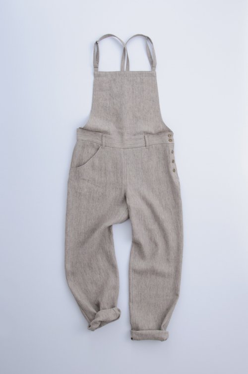 hemp wool salopette pants / gray
