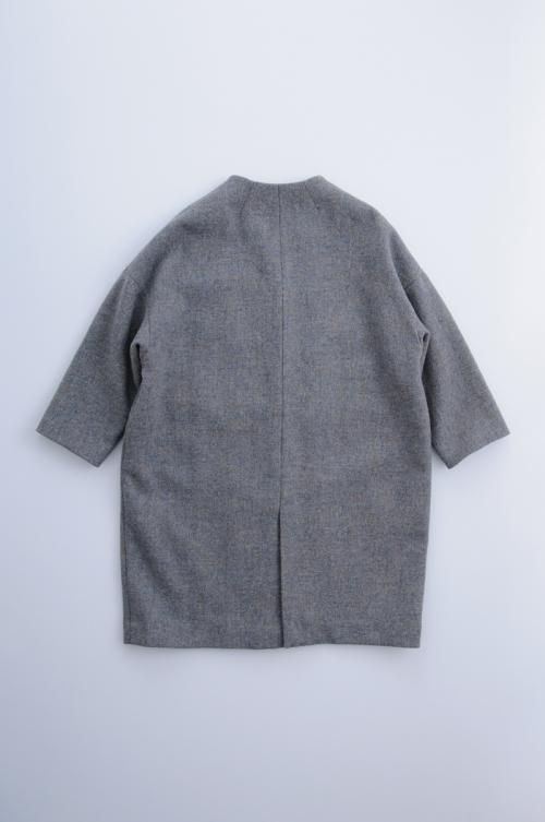 HARRIS TWEED cocoon coat / gray sax - atelier naruse｜Online