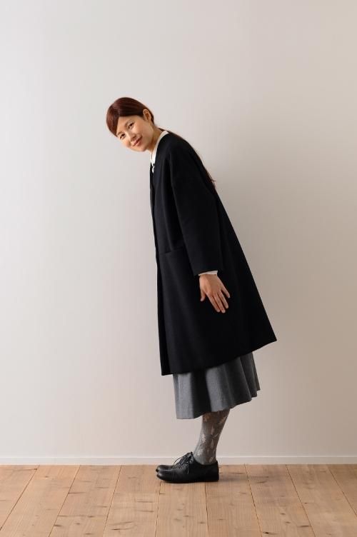 melton wool cocoon coat / black - atelier naruse|Online melton wool cocoon coat / black - atelier naruse|Online