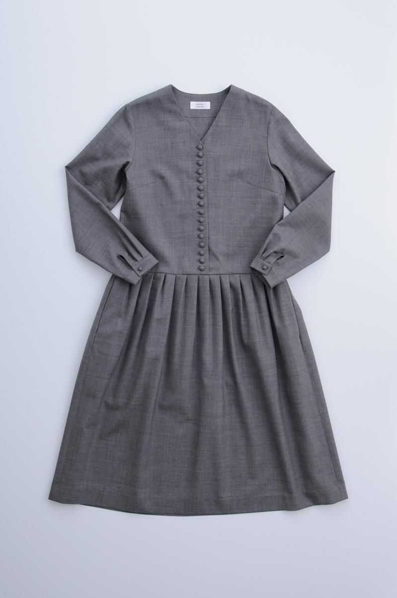 formal one-piece dress / gray - atelier naruse｜Online store