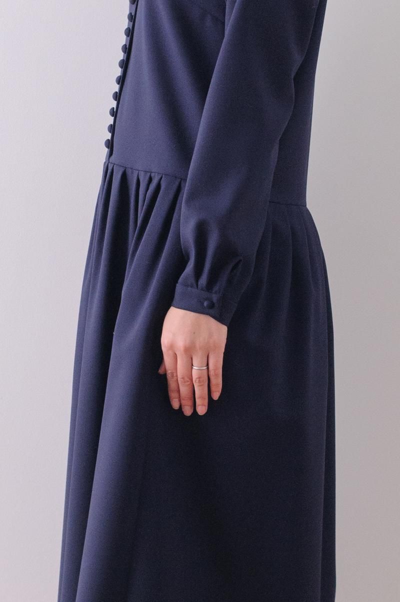 kurumi button formal one-piece / navy - atelier naruse