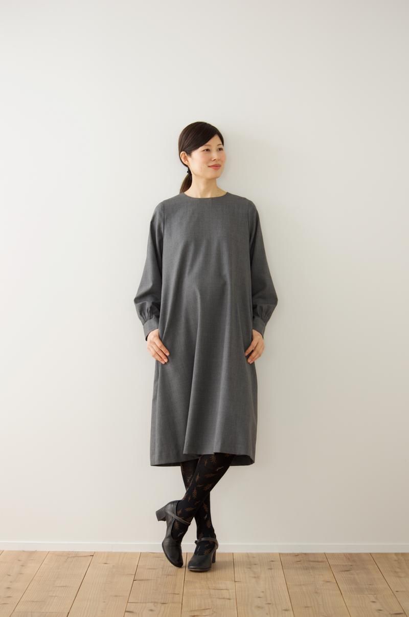 formal one-piece dress / gray - atelier naruse | Online store