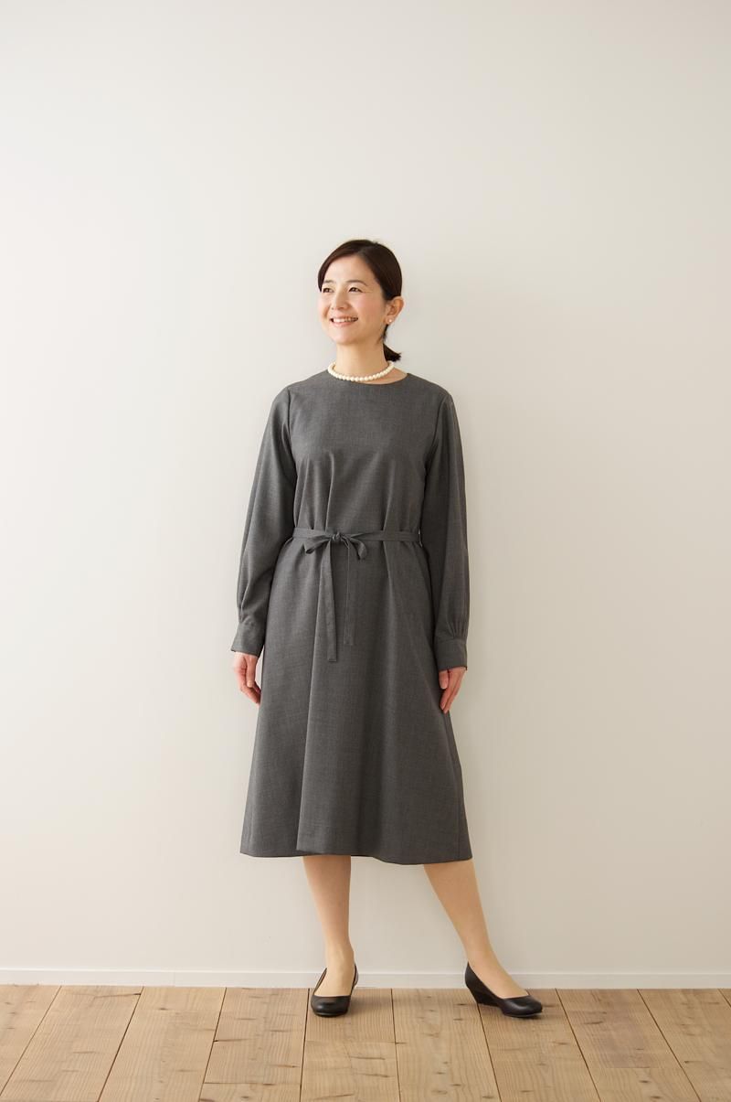 formal one-piece dress / gray - atelier naruse | Online store