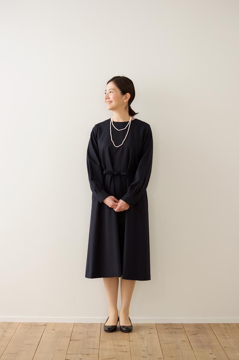 formal one-piece dress / navy - atelier naruse｜Online store