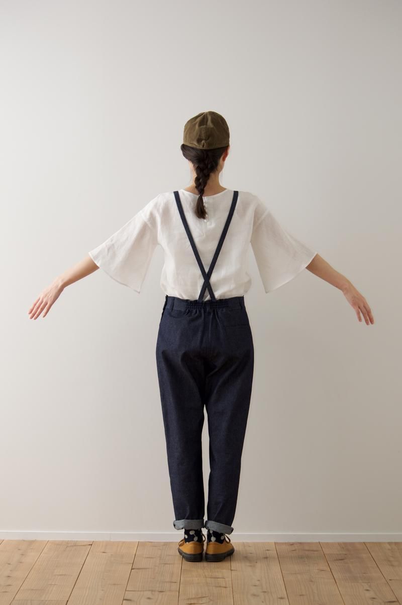 cotton denim salopette pants - atelier naruse | Online store