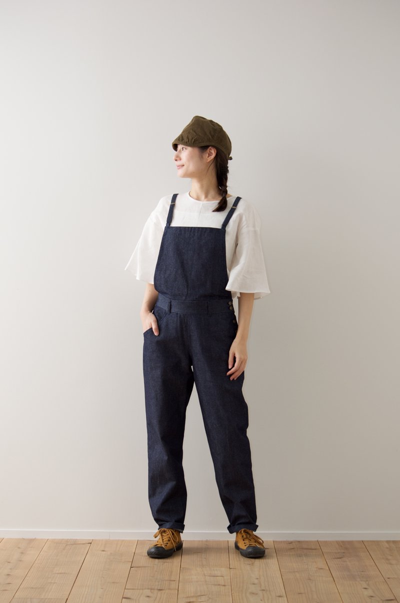 cotton denim salopette pants - atelier naruse | Online store