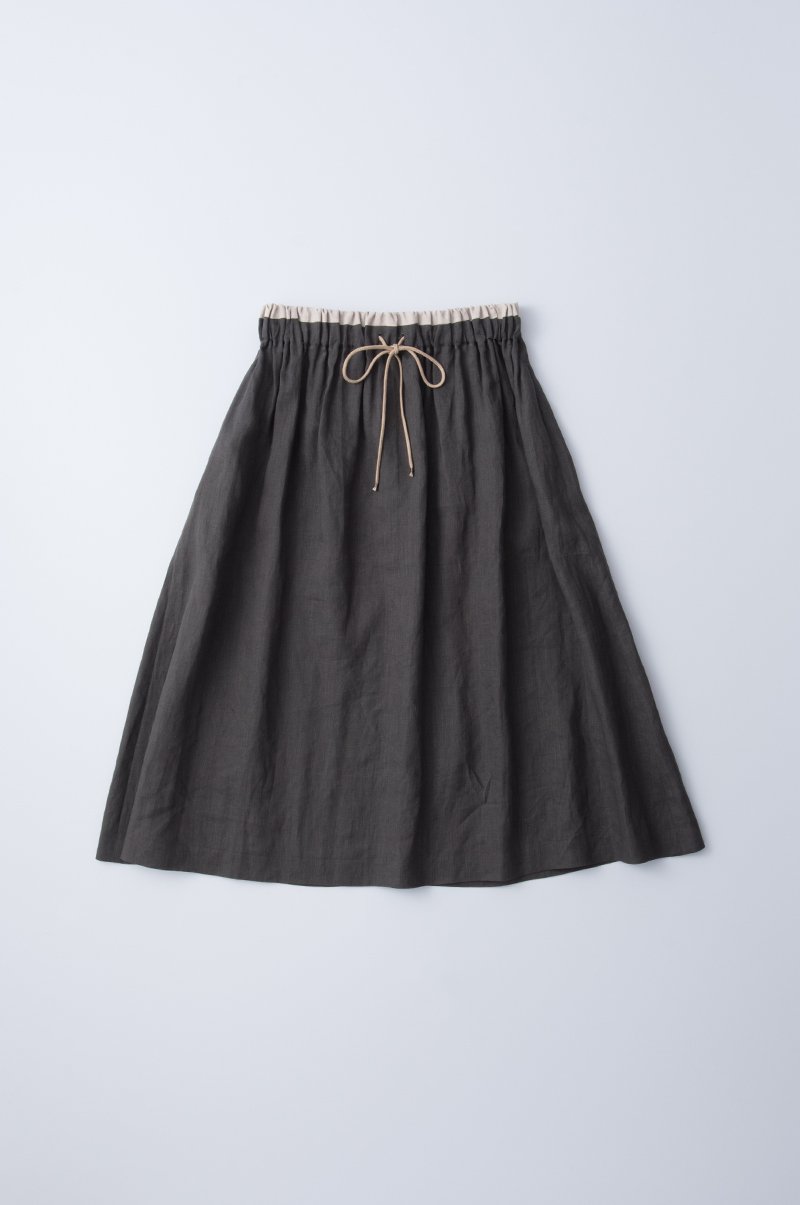 linen /  gather long skirt