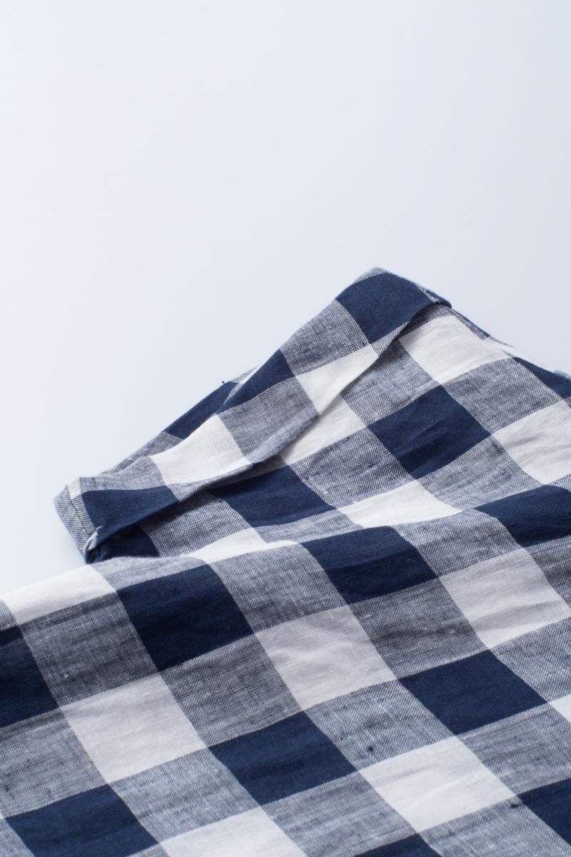 ワンピース atelier naruse linen shirt one piece linen shirts one-piece“gingham check” - atelier naruse