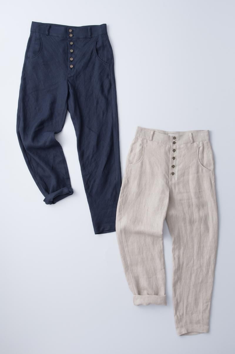 未使用 タグ付き アトリエナルセ リネンペックトップパンツ 36 linen peg-top pants - atelier naruse｜Online store｜the an