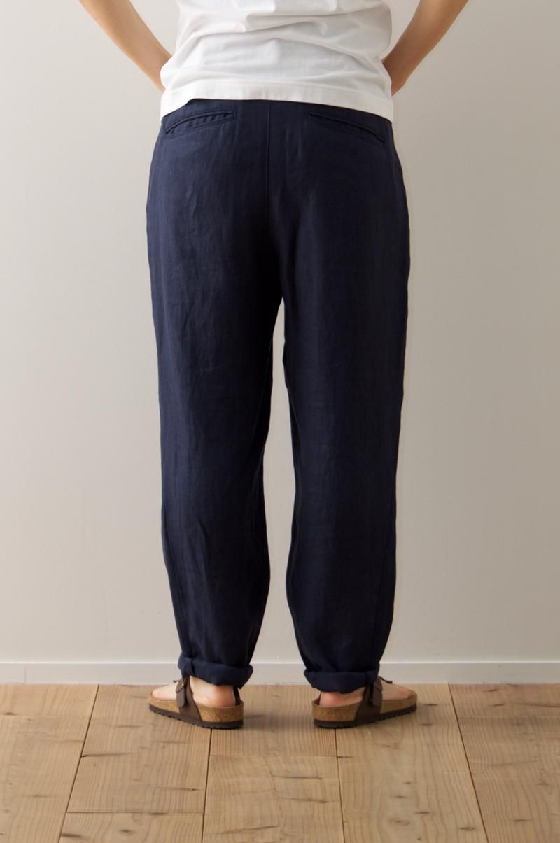 未使用 タグ付き アトリエナルセ リネンペックトップパンツ 36 linen peg-top pants - atelier naruse｜Online store｜the an