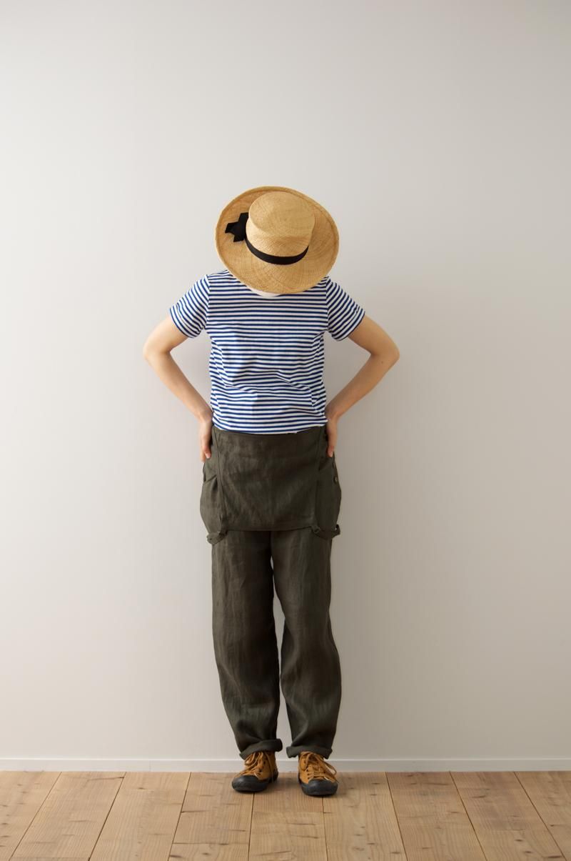 linen twill salopette pants - atelier naruse｜Online store