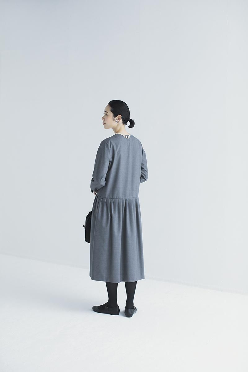 kurumi button formal one-piece / gray - atelier naruse
