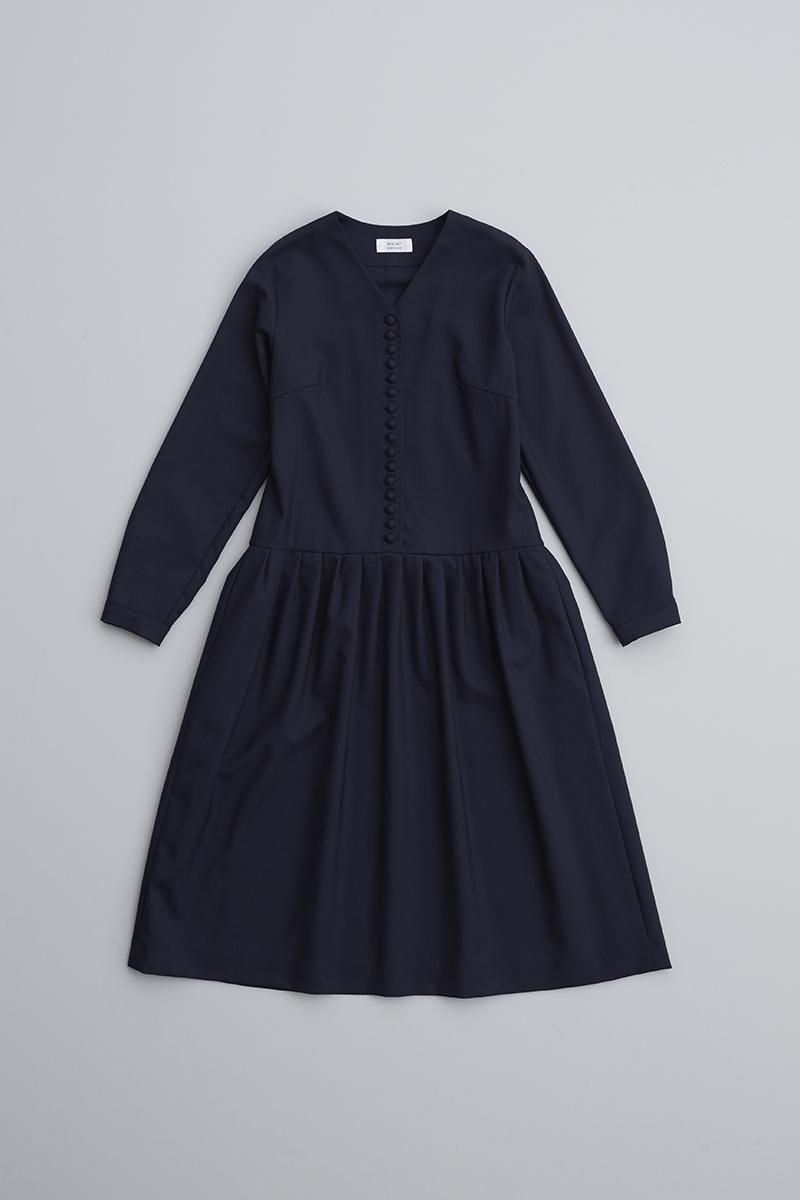 kurumi button formal one-piece / gray - atelier naruse kurumi button formal one-piece / gray - atelier naruse