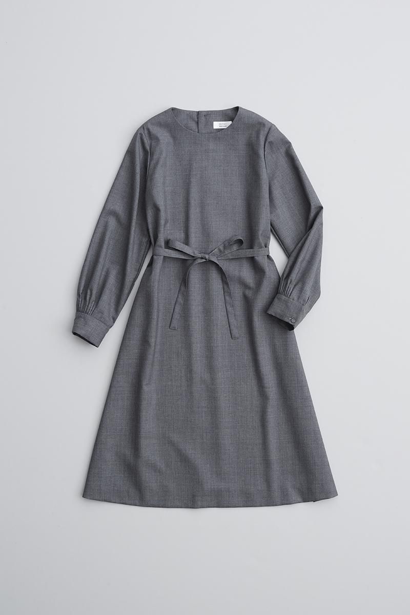 kurumi button formal one-piece / gray - atelier naruse kurumi button formal one-piece / gray - atelier naruse