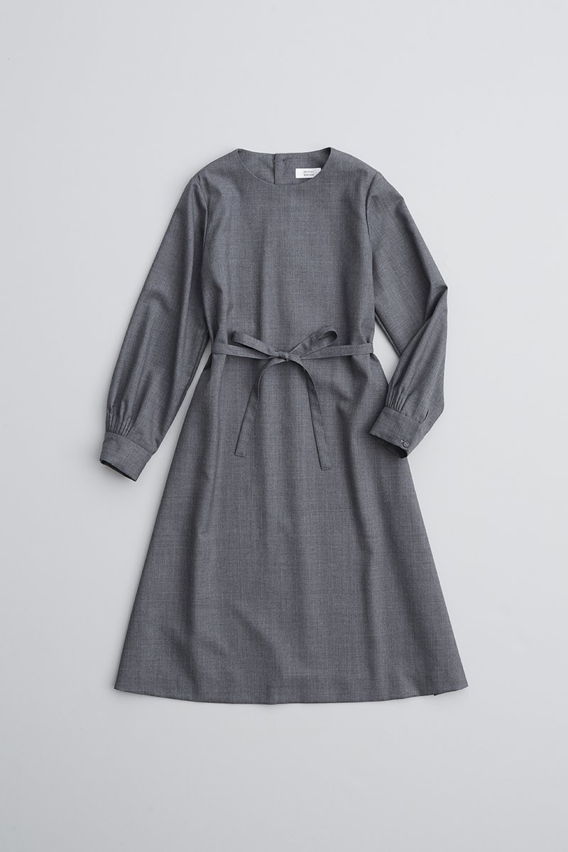 formal A line one-piece dress / gray