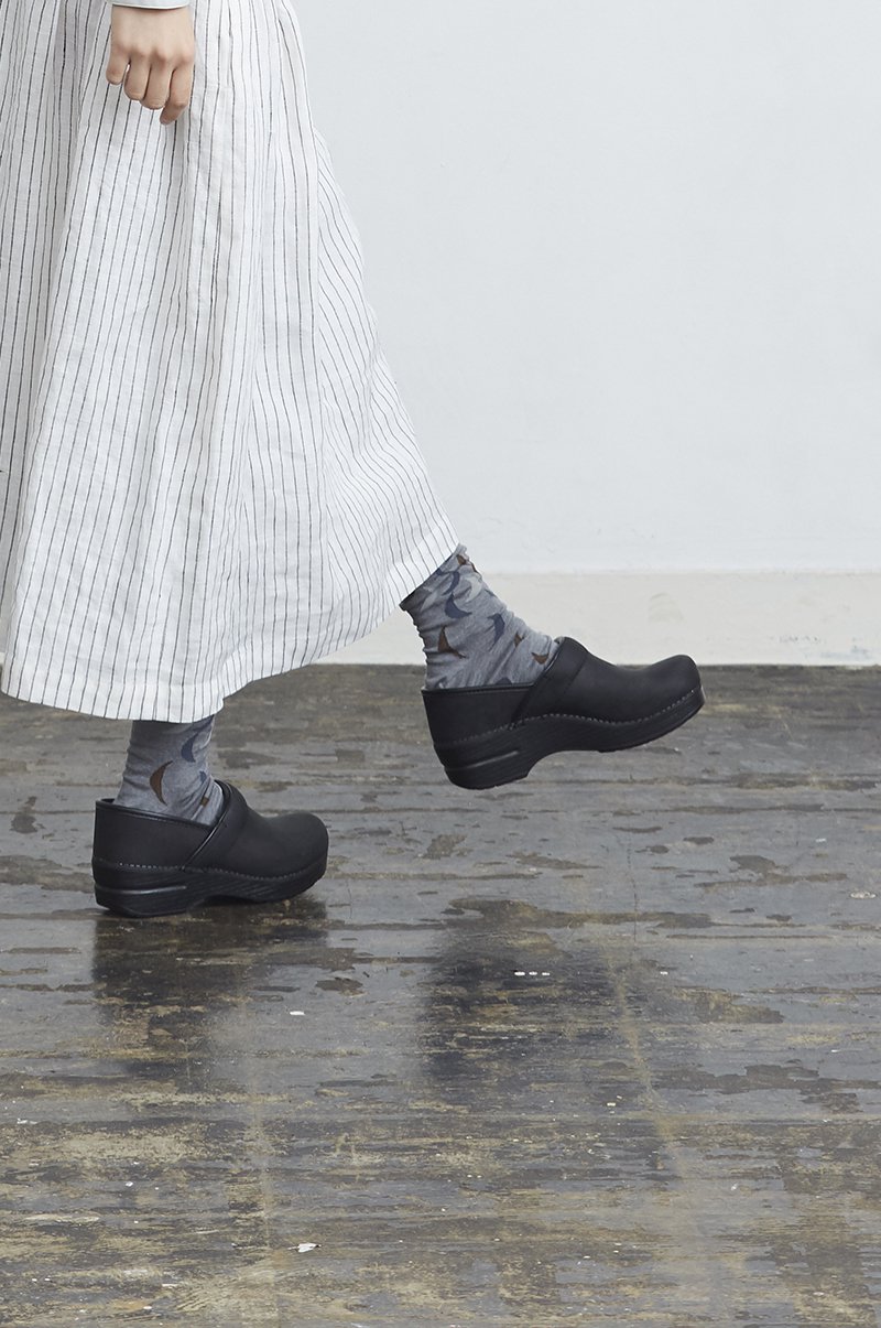 cotton ~雨ときどき月~ high socks - atelier naruse | Online store