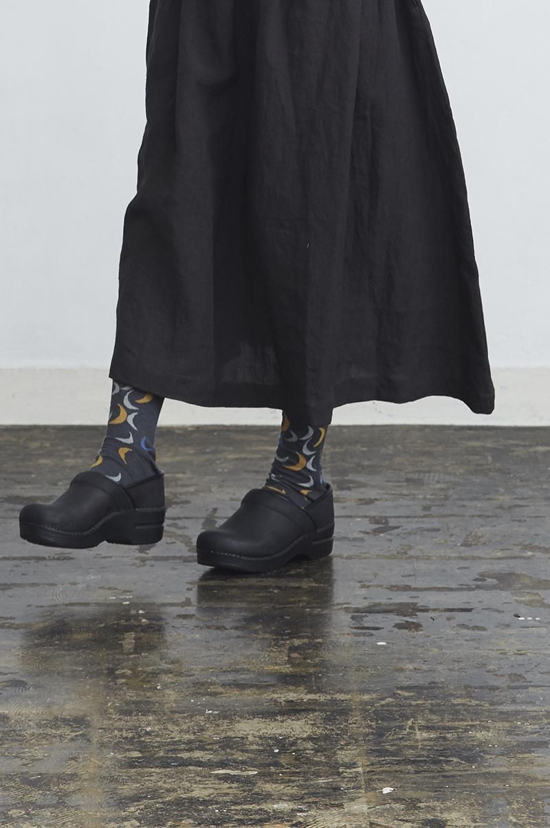 cotton ~雨ときどき月~ high socks - atelier naruse | Online store
