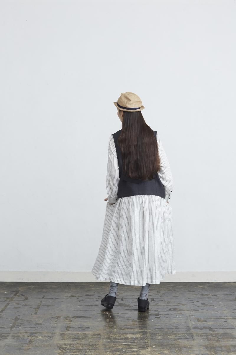 linen shirt one piece / stripe - atelier naruse｜Online