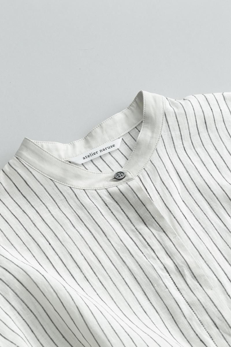 linen shirt one piece / stripe - atelier naruse|Online linen shirt one piece / stripe - atelier naruse|Online