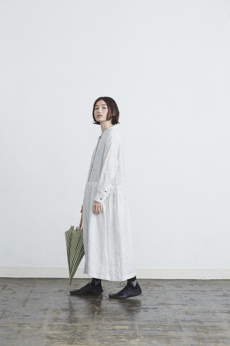 linen shirt one piece / stripe - atelier naruse｜Online