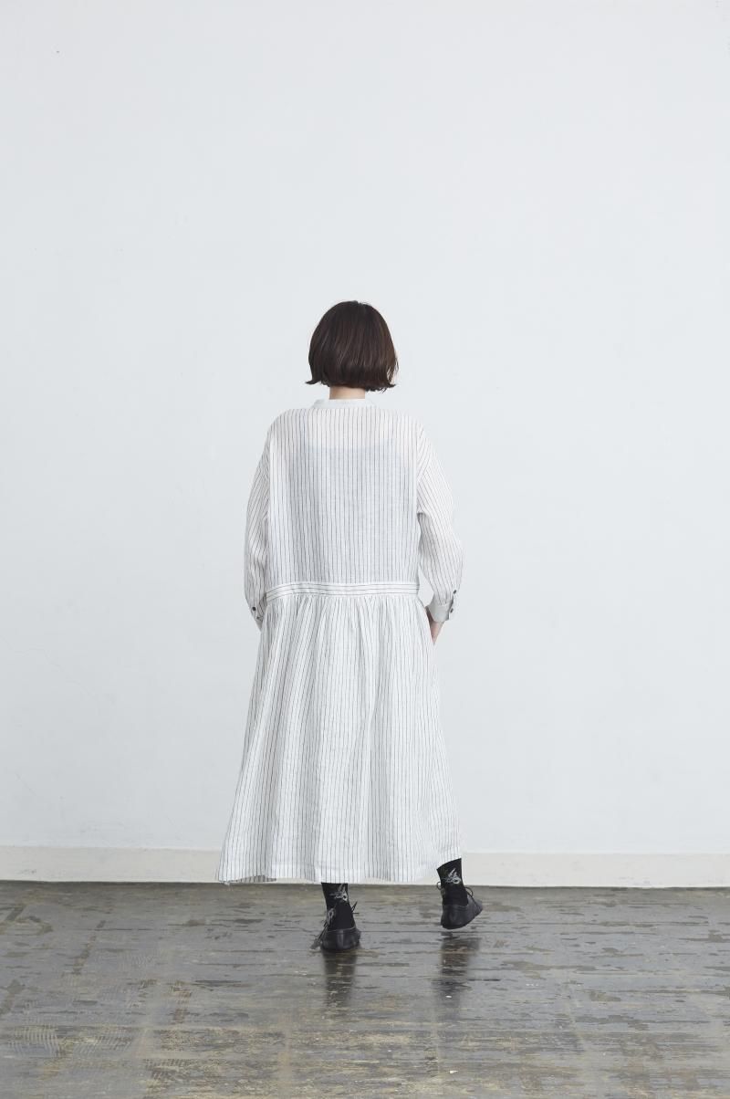 linen shirt one piece / stripe - atelier naruse｜Online