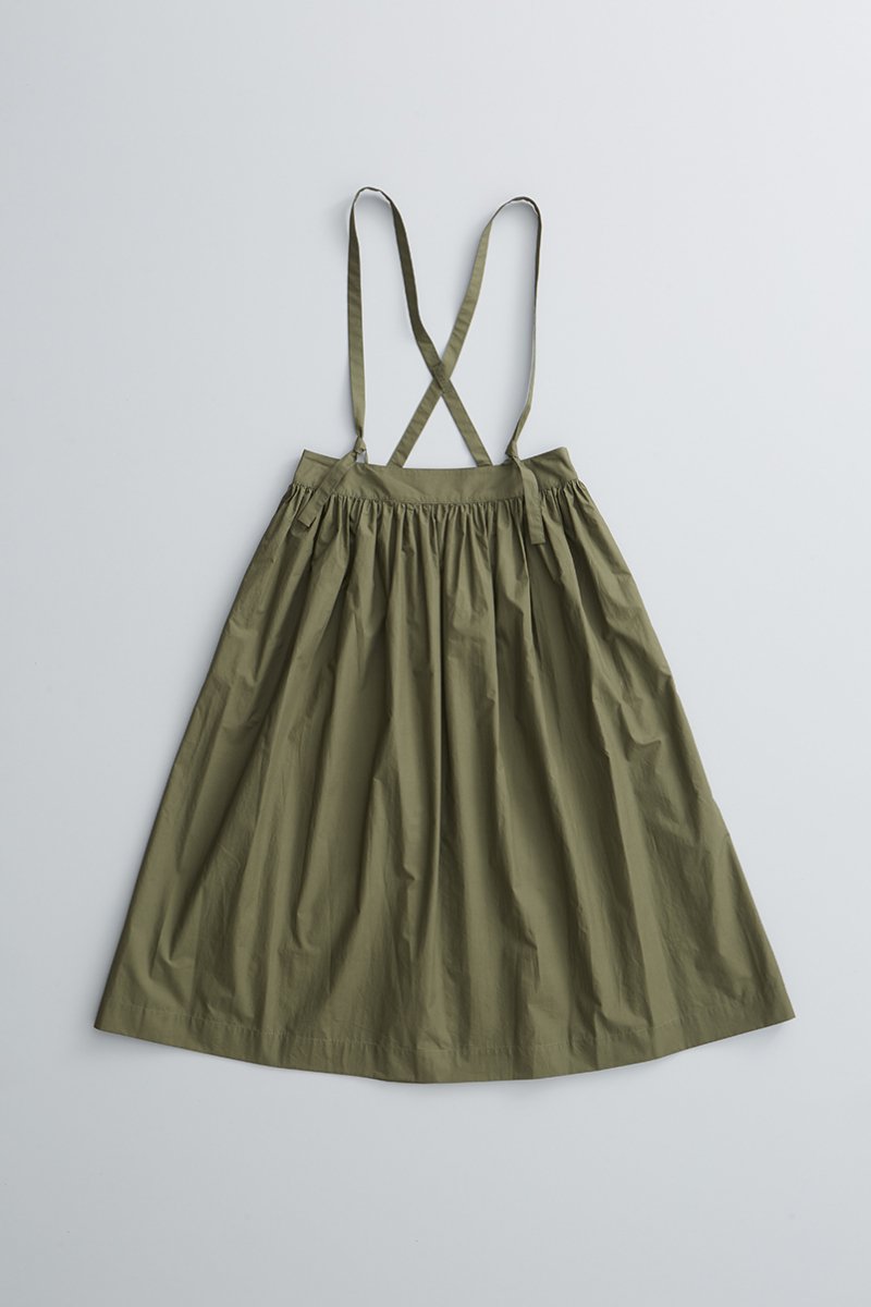 cotton suspenders skirt / khaki