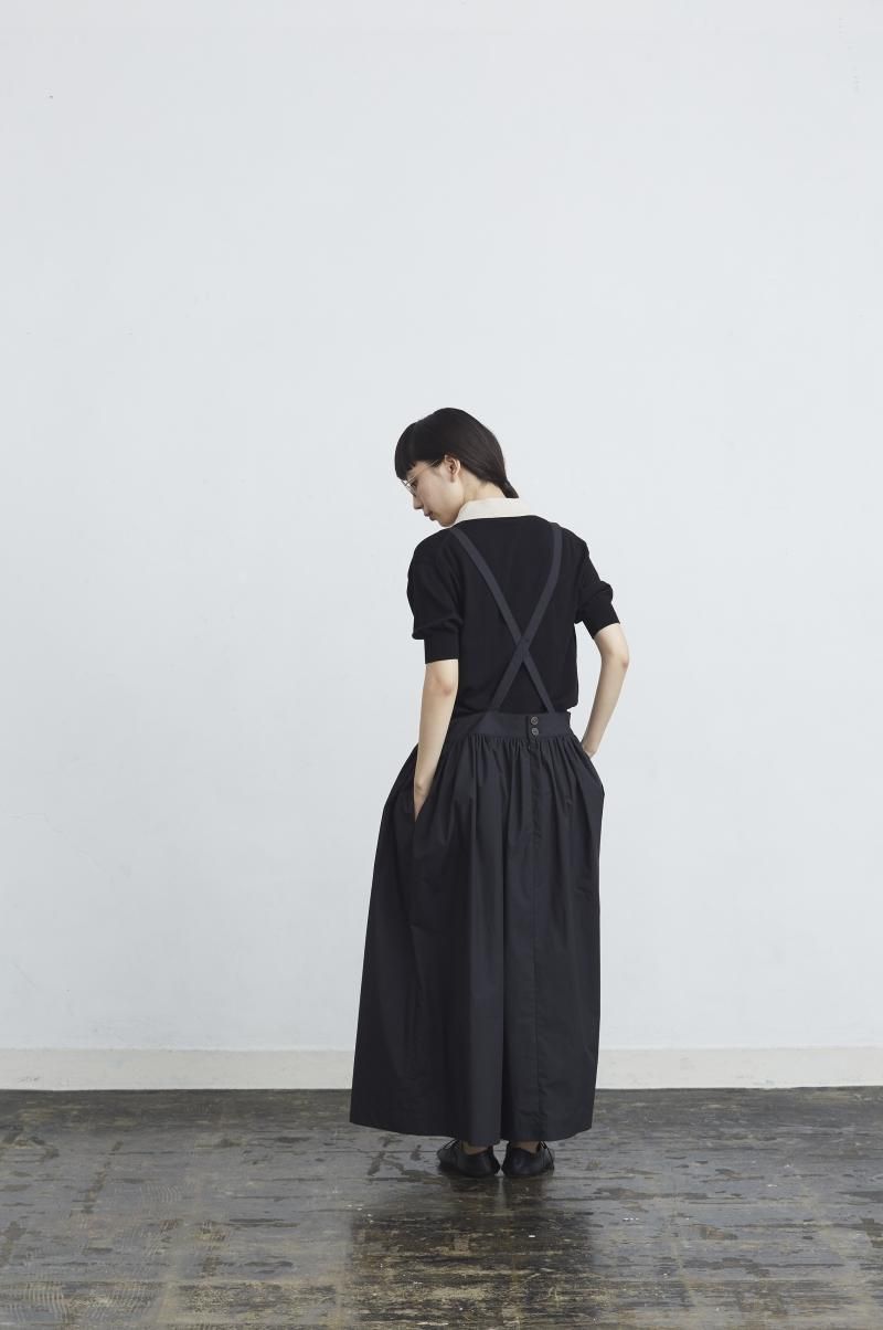 新版 cotton suspenders naruse｜Online atelier - black / skirt スカート