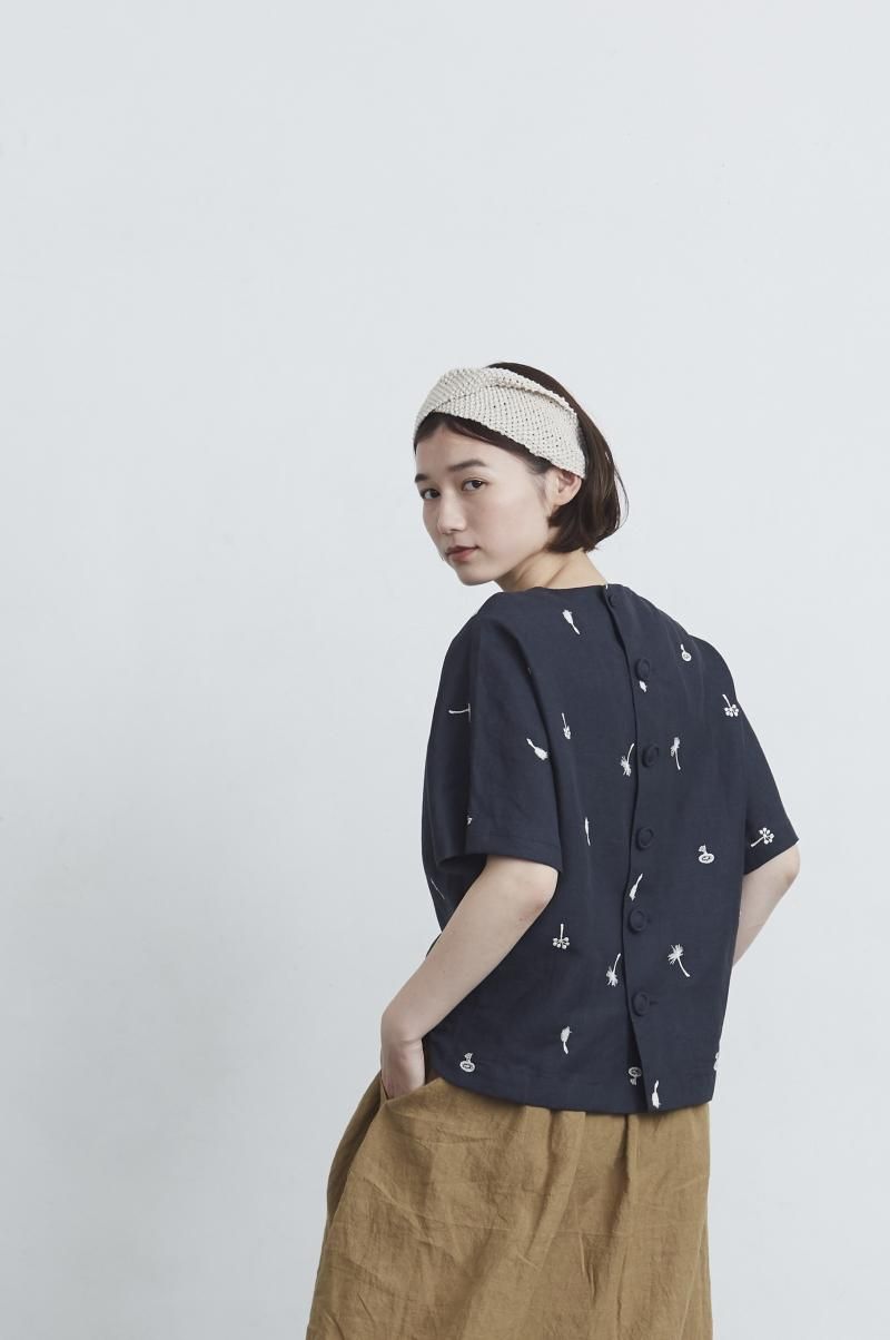 atelier naruse アトリエナルセ リネンブラスnohara刺繍 linen ~nohara~ blouse - atelier naruse｜Online store｜the an