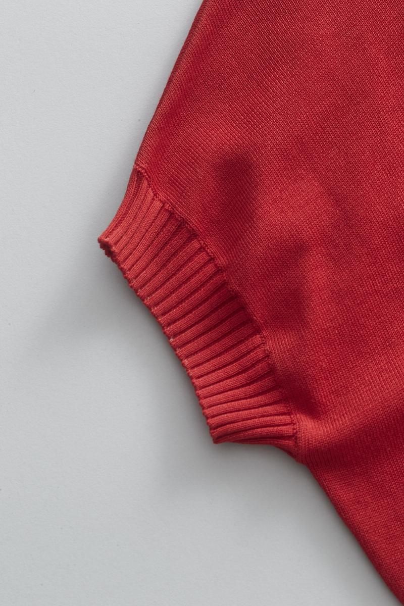 cotton ~Dot flower~ dolman knit / red or navy - atelier