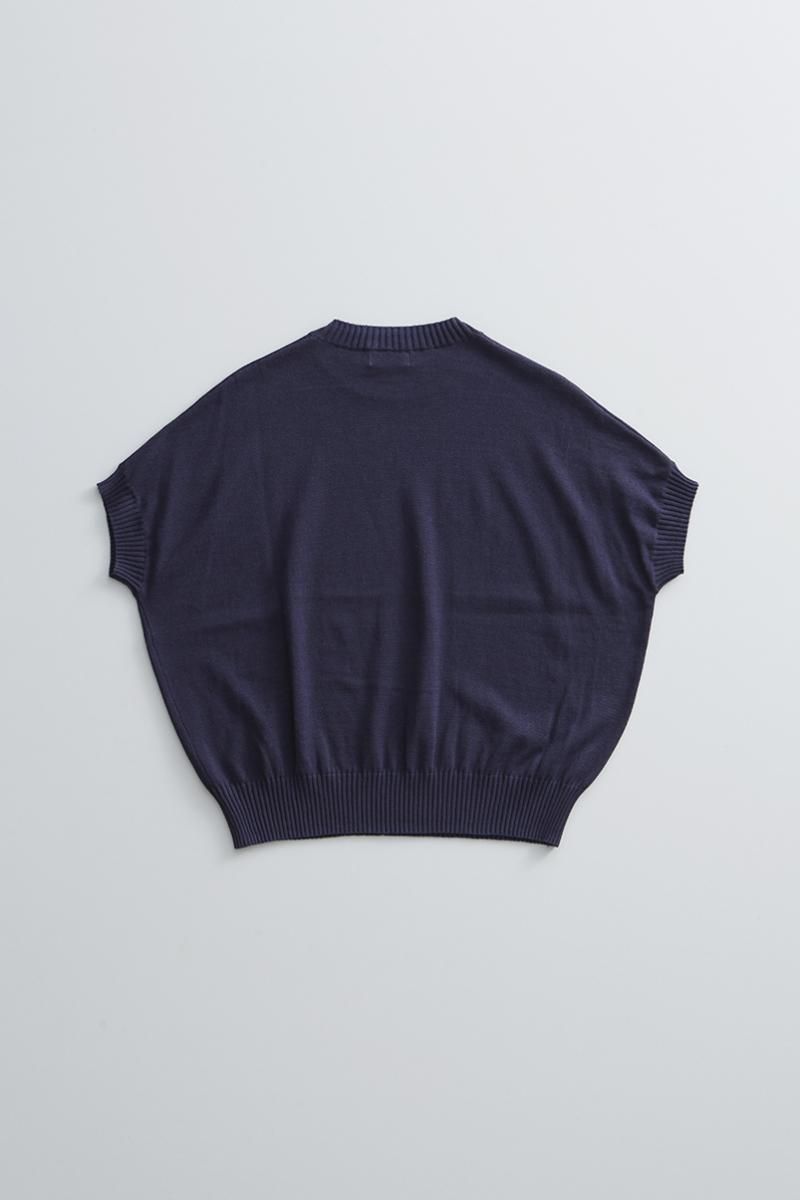 cotton ~Dot flower~ dolman knit / red or navy - atelier