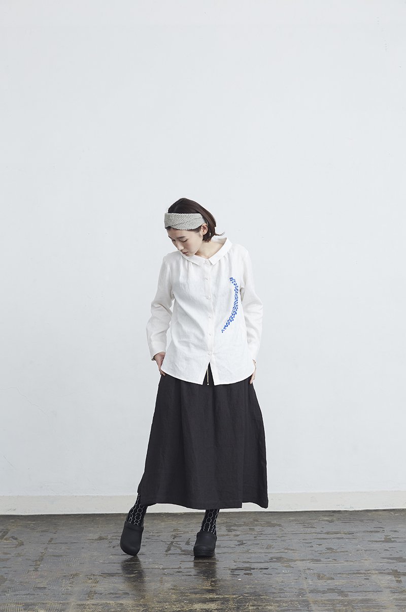 linen gather long skirt - atelier naruse | Online store