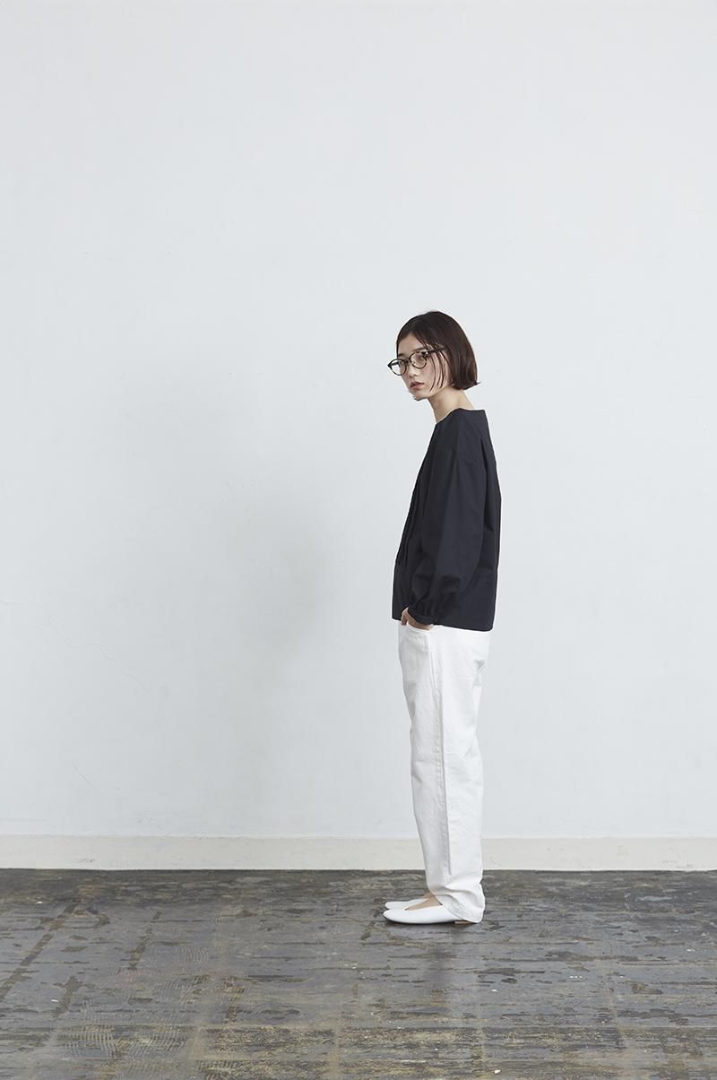 cotton linen denim peck top pants / off white - atelier