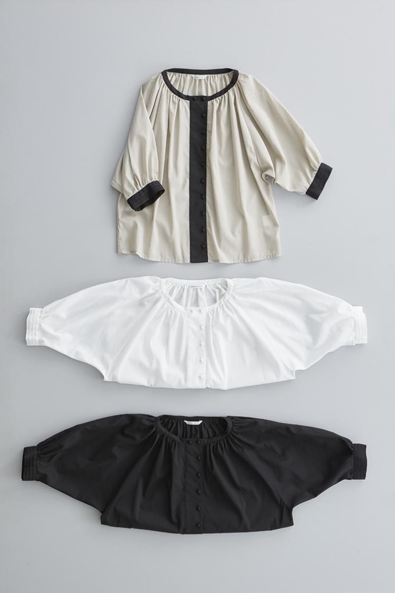 cotton gather smock blouse - atelier naruse | Online store