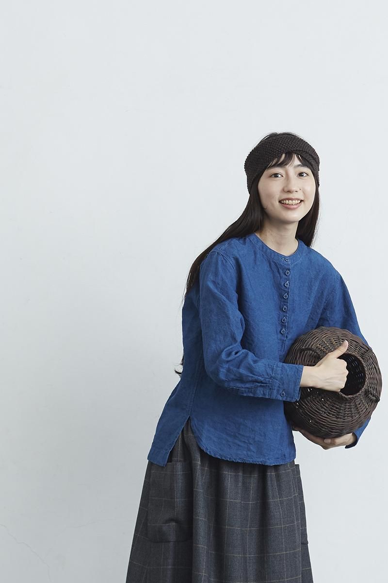 indigo linen smock blouse - atelier naruse｜Online store｜the an