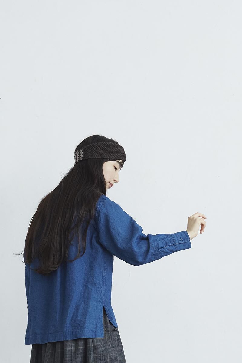 アトリエナルセ インディゴリネンスモックブラウス indigo linen smock blouse - atelier naruse｜Online store｜the an