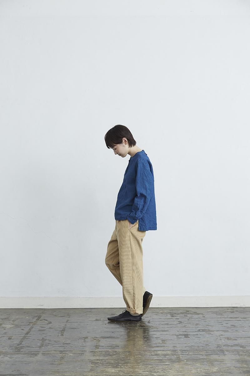アトリエナルセ インディゴリネンスモックブラウス indigo linen smock blouse - atelier naruse｜Online store｜the an