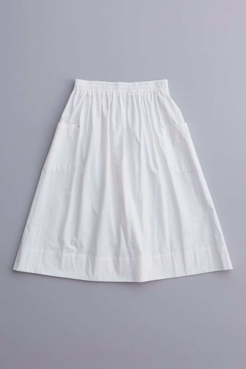 cotton gather skirt / off white