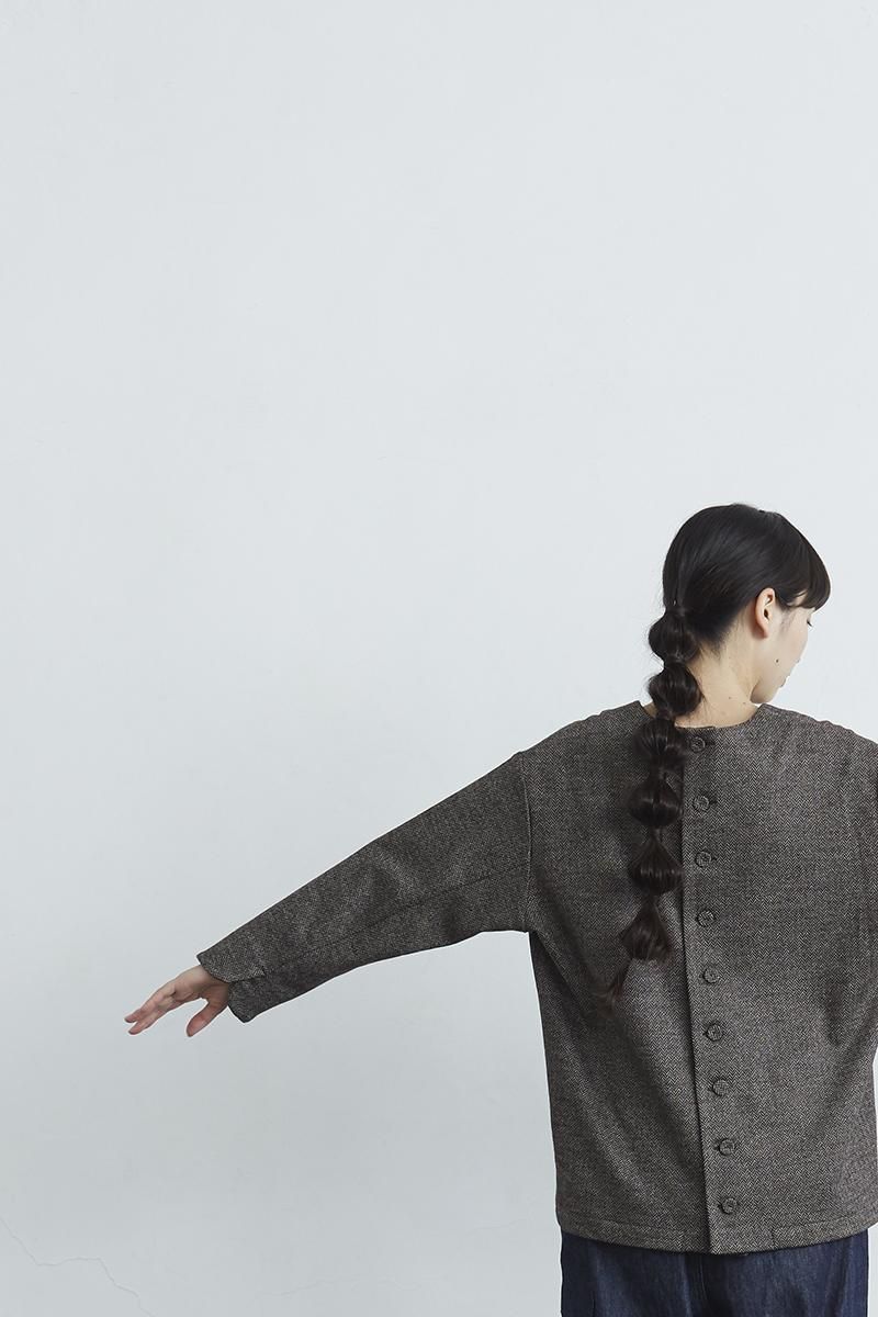 atelier naruse　ウールコットンジャージー Vネックスモック wool cotton jersey V neck smock - atelier naruse｜Online