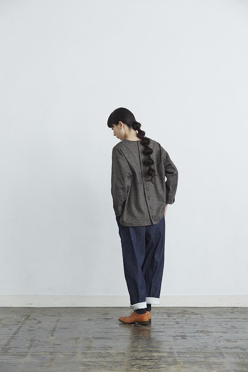atelier naruse　ウールコットンジャージー Vネックスモック wool cotton jersey V neck smock - atelier naruse｜Online