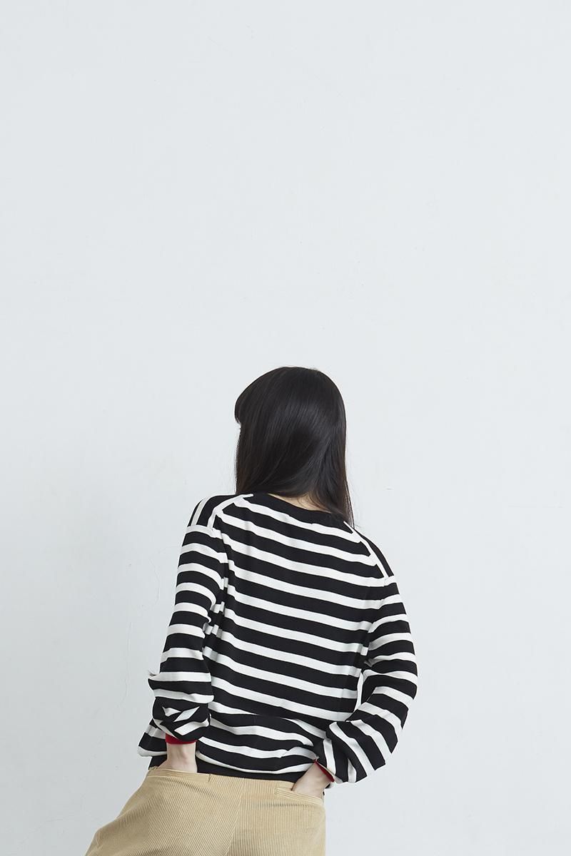 wool border knit - atelier naruse | Online store