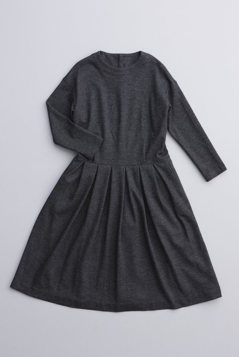 wool cotton jersey one-piece / twill charcoal