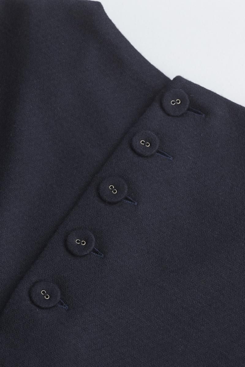 wool cotton jersey one-piece / navy - atelier naruse｜Online